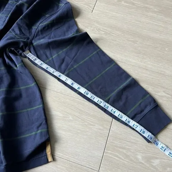 J Crew Rugby Shirt With Corduroy Collar Mens Large Blue Striped - Picture 8 of 11